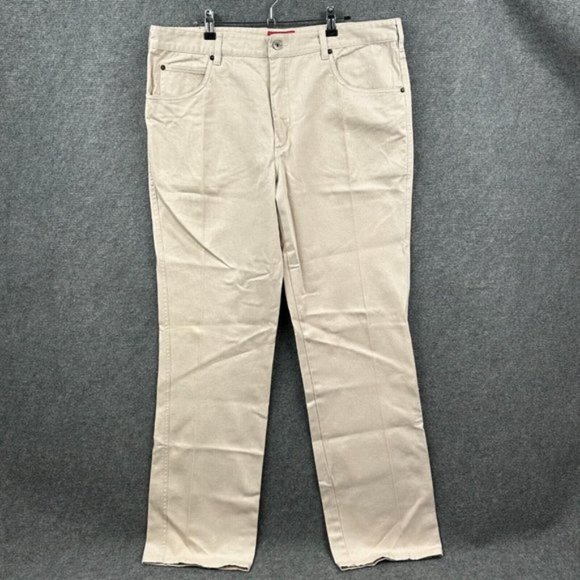 Thomas Cook Pants Mens 38 Tan Beige Western Designer Straight Casual Chino - Picture 1 of 11